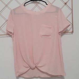 Chiffon Pink Crop Top